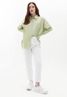 Women Green Oversize Poplin Shirt