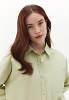 Women Green Oversize Poplin Shirt