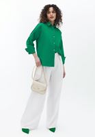 Women Green Cotton Loose Fit Shirt