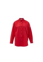 Women Red Oversize Shirt with Pocket