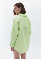 Women Green Oversize Shirt with Pocket