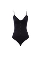 Women Black Bodysuit with Thin Straps