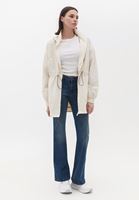 Women Cream Hooded Loose Fit Raincoat