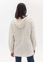 Women Cream Hooded Loose Fit Raincoat