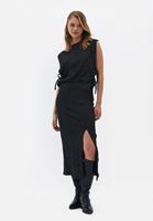 Bayan Siyah Loose-Fit Kolsuz Süveter