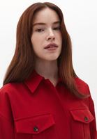 Women Bordeaux Oversize Shirt with Pocket Detail