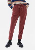 Women Bordeaux Baggy Fit Pants with Belt