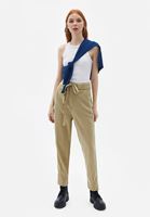 Women Beige Baggy Fit Pants with Belt