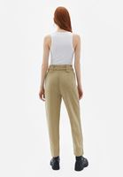 Women Beige Baggy Fit Pants with Belt