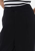 Women Black High Rise Wide Leg Pants