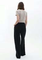 Bayan Siyah Ultra Yüksek Bel Wide-Leg Pantolon ( TENCEL™ )