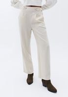 Women Cream High Rise Straight Fit Pants