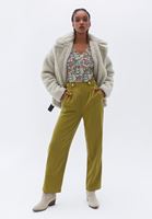 Women Green High Rise Straight Fit Pants