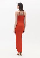 Women Red Maxi Dress with Thin Straps