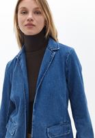 Women Blue Cotton Denim Blazer