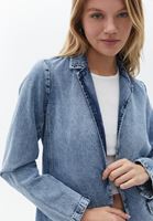 Women Blue Cotton Denim Blazer