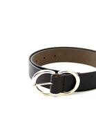 Women Black Buckled Belt
