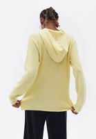 Women Yellow Hooded Sweatshirt with Cut Out Detail