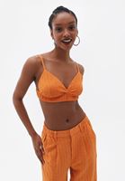 Women Orange Jacquard Bralet