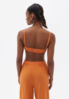 Women Orange Jacquard Bralet