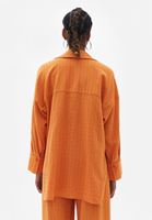 Women Orange Oversize Jacquard Shirt