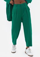 Women Green High Rise Baggy Fit Pants