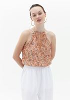 Bayan Çok Renkli Dantelli Halter Yaka Crop Atlet