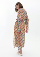 Women Mixed Loose Fit Maxi Kimono