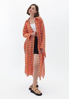 Women Mixed Loose Fit Maxi Kimono