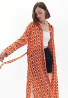 Women Mixed Loose Fit Maxi Kimono