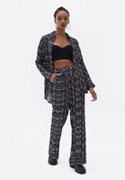 Bayan Çok Renkli Yüksek Bel Wide-Leg Pantolon