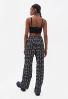Bayan Çok Renkli Yüksek Bel Wide-Leg Pantolon