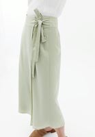 Women Green High Rise Midi Skirt