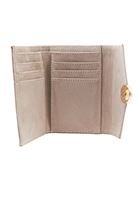 Women Beige Suede Wallet with Buckle Detail