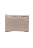 Women Beige Suede Wallet with Buckle Detail
