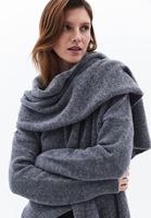 Women Grey Wool Blended Shawl