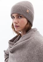 Women Beige Wool Blended Beany