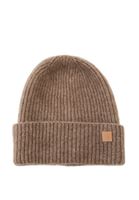 Women Beige Wool Blended Beany