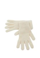 Women Cream Wool Blended Gloves