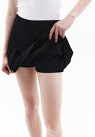 Women Black Mid Rise Pleated Mini Skirt