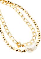 Women Gold Multi Anklet with Beans