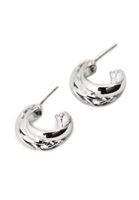 Women Silver Hoop Ear Ring with Twist Detail