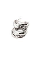 Women Silver Hoop Ear Ring with Twist Detail