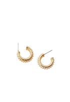 Women Gold Hoop Ear Ring with Pearl Detail