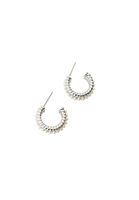 Women Silver Hoop Ear Ring with Pearl Detail