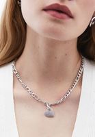 Women Silver Necklace with Heart Pendant