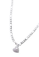 Women Silver Necklace with Heart Pendant