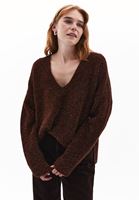 Women Brown V-Neck Sweater