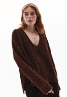 Women Brown V-Neck Sweater