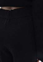 Women Black High Rise Wide Leg Knitwear Pants